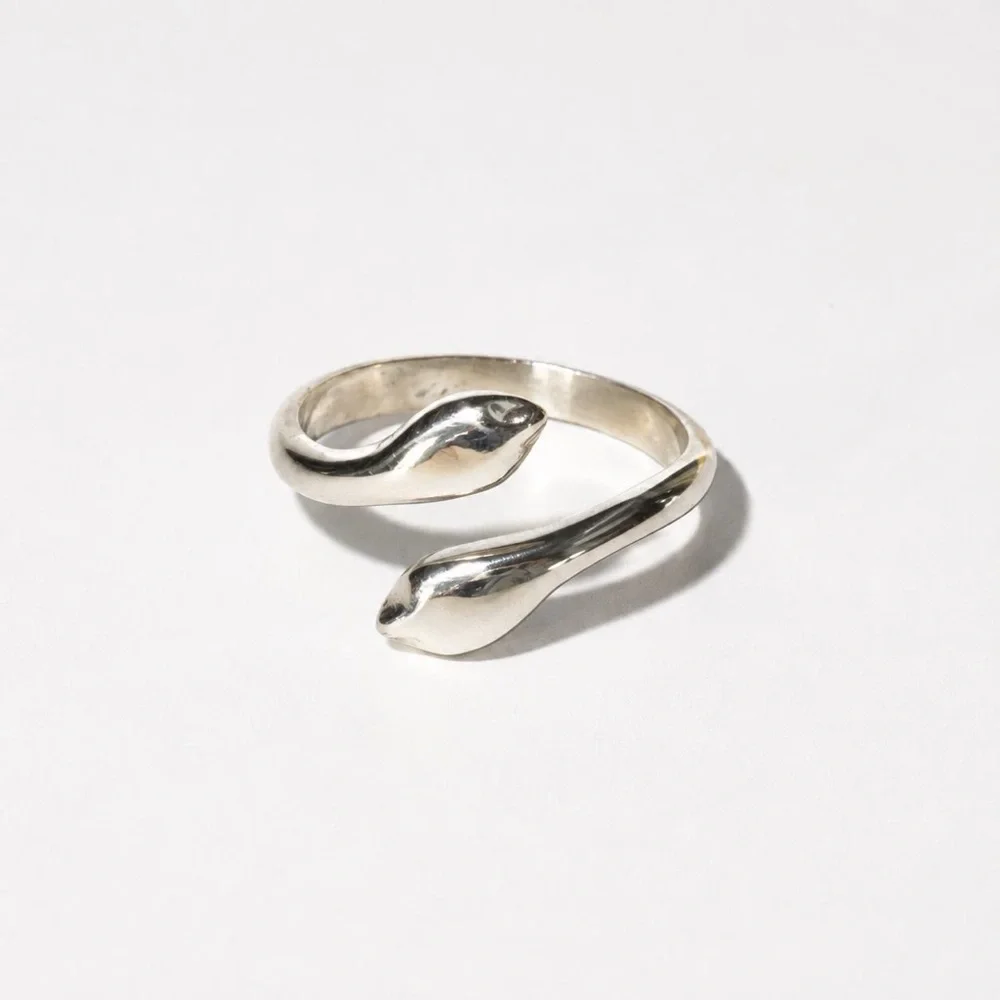 Vintage 925 Sterling Silver Snake Ring Adjustable